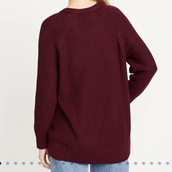 NWT OLD NAVY Textured Pullover Tunic Sweater  Color: Red Red Wine - Picture 3 of 6